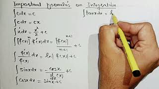 Important formulas on integration by Shahzad Ahmed formula integration calculus 2ndyearmath [upl. by Gilud634]