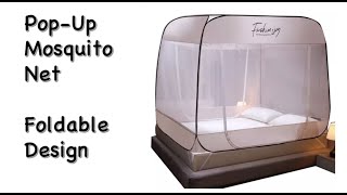 Popup Mosquito Net Foldable Tent Portable Folding Design with Full Net Bottom [upl. by Adrahs992]