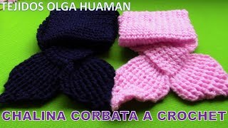 Chalina o Bufanda Corbata tejida a crochet o ganchillo paso a paso video tutorial [upl. by Rawdin]