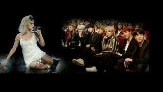 BTS reaction to Selena Gomez wolves performance 2017 blurry video to avoid copyright [upl. by Vanderhoek]