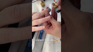 Using glitter nail spary for gel nails 💅😍 nails nailart glitternails naildesign nailinspo [upl. by Llertnek]