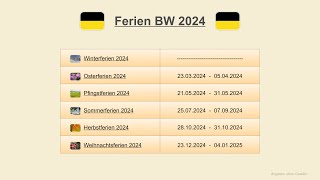 Ferien BW 2024 [upl. by Gnex]