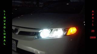 2008 honda civic SI HID headlight Retrofit TSX [upl. by Behnken379]