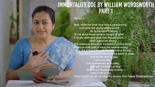 Immortality Ode  Poem by William Wordsworth  Explanation  Part 1 [upl. by Adnalor571]