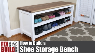 DIY Shoe Storage Bench  How to Build [upl. by Yelknirb418]