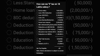 Pay zero Tax on 18 lakh salary 😱 incometax tax ITR viral trending shorts explore viralshorts [upl. by Aneger410]