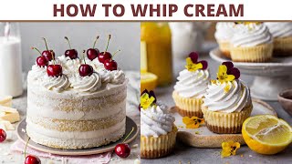 How To Whip Cream At Home  How To Make Whipped Cream to Stiff Peaks How To Make Whipped Cream [upl. by Nanette]