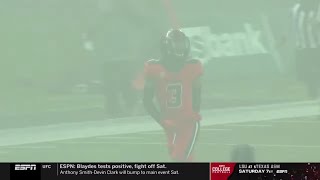 Announcers Cant See Interception Because of Fog  2020 College Football [upl. by Nosnej]