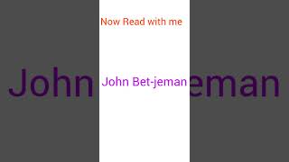 Pronunciation of John Betjeman  How to Say John Betjeman  John Betjeman Pronunciation [upl. by Griffiths]