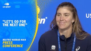 Beatriz Haddad Maia Press Conference  2024 US Open Quarterfinal [upl. by Nylehtak]