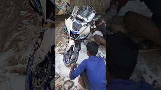 How to wash Yamaha R15 tutorial r15 automobile servicing [upl. by Hareenum316]