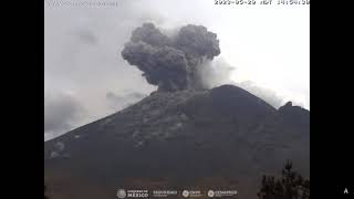 May 20 2023  Explosion  Popocatepetl Volcano Mexico  1453 MDT  RealTime [upl. by Adalie]