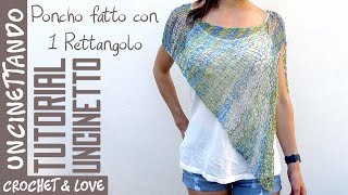 Come Fare Poncho con 1 Rettangolo a Maglia o allUncinetto  Facile per Principianti [upl. by Oren680]