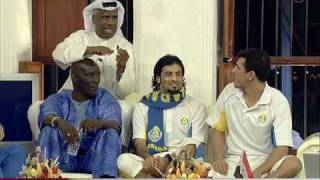 حمود سلطان في المجلس مع لاعبين الغرافة وفرحتهم بالفوز بكأس ولي العهد 2010 [upl. by Oconnor]