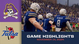 Game Highlights East Carolina vs Tulsa Nov 14 2024 [upl. by Akcimahs]