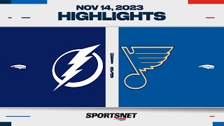 NHL Highlights  Lightning vs Blues  November 14 2023 [upl. by Ahsiyk216]