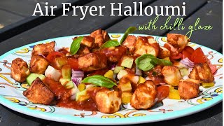 Quick and Easy Air Fryer Halloumi Tutorial With A Chilli Glaze Sauce [upl. by Allicirp]