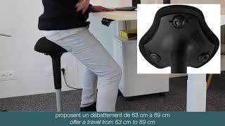 UNILUX ergonomic stool MOOVE Tabouret Ergonomique MOOVE dUnilux [upl. by Katonah744]