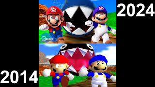 Comparison REMASTERED64 WHO LET THE CHOMP OUT SMG4 [upl. by Nnyluqcaj888]