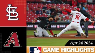 Arizona Diamondbacks Vs StLouis Cardinals GAME HIGHLIGHTS 04242024  2024 MLB Season [upl. by Pontus679]