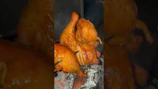 Rotisserie Chicken Mesquite wood cooking on the La Caja China bbq chicken youtubeshorts fire [upl. by Bevon]