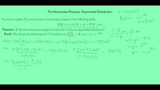 Memoryless Property and the Exponential Distribution [upl. by Saitam]