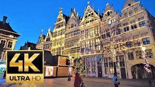 Christmas market  🇧🇪ANTWERP Belgium 🇧🇪 4K 60fps Beautiful Christmas lights 2022 [upl. by Anelrihs]