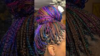 Mermaid 🧜🏾‍♀️ Braids Look at all these colors mermaidbraids [upl. by Ahsinev]