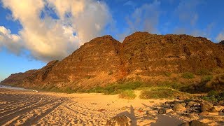 ポリハレ サンセット（ポリハレ州立公園）： Polihale Sanset Polihale State Park of Kauai Island ぶらり旅ハワイ [upl. by Rehtaeh]