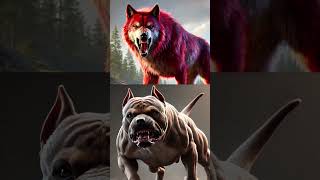 Red Wolf vs Dog Family  Mastiff Inggris Rottweiler Pit Bull Terrier Saint Bernard [upl. by Skurnik]