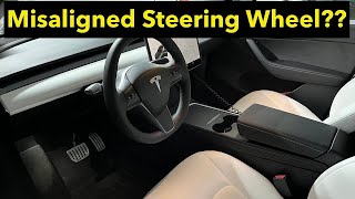 Have a Tesla with an OFFCENTER Steering Wheel Heres how to fix it [upl. by Hachmann]