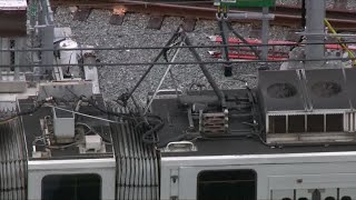 MBTA Green Line pantograph issue forces passengers onto shuttle buses [upl. by Ainnek656]