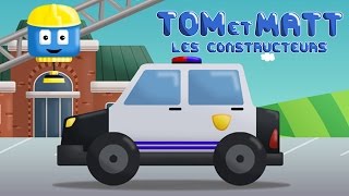 Voiture de police  Tom amp Matt les vehicules constructeurs  Jeux de construction pour enfant [upl. by Auqinahs]