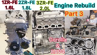 Part 32ZRFE 18L Engine Rebuild  Timing Chain Cover And Valve Cover Install Of Toyota Corolla [upl. by Dorcea]