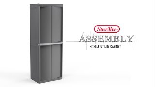 Sterilite 4 Shelf Utility Cabinet Assembly [upl. by Chantal464]