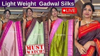 Light Weight Gadwal Silks   Teja Sarees  Gadwal Sarees brideessentials [upl. by Garmaise190]