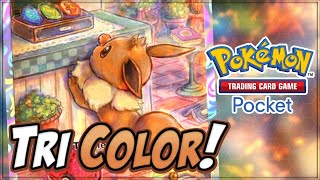 TRICOLOR EEVEE is AMAZING  Pokemon TCG Pocket [upl. by Nahgaem299]