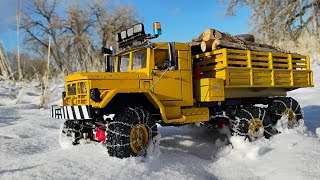 WPL B16 M35A2 Logging RC Truck With Snow Chains [upl. by Yurik]