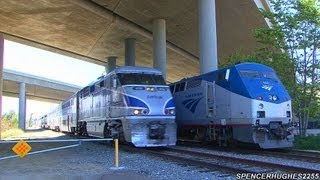 Amtrak amp BNSF Action in Sorrento Valley  Rose Canyon May 11th 2013 [upl. by Ahsinid]