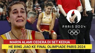 Carolina Marin Retired He Bing Jiao ke Final Olimpiade Paris 2024 Gregoria Raih Medali Perunggu [upl. by Airret]