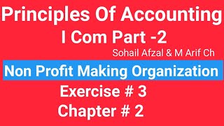 I com 2Chap2 Exe3 Principles of Accounting Sohail Afzal Book Non Profits Making Organization [upl. by Tnert661]