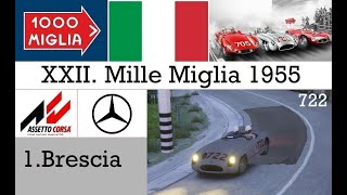 Mille Miglia 55  Stage 1Brescia f  MercedesBenz 300SLR  TvCam [upl. by Sailesh667]