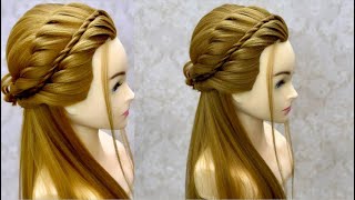 Easy wedding hairstyle braid hairstyle party hairstyle bridal hairstyle [upl. by Mitchael]