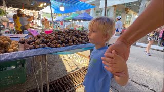 What a night market in Phuket in 2023  a child on the sea Thailand  What a creaky sand on Karon [upl. by Olia979]