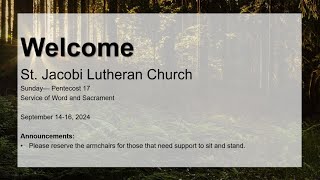 St Jacobi Lutheran Church  Pentecost 17 [upl. by Sherlocke]