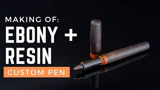 Ebony  Resin Custom Pen  Making a kitless pen using wood and resin [upl. by Cad]