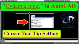 Autocad dynamic input what is dynamic input in AutoCAD How to control Dynamic input tool tip [upl. by Aneerb698]