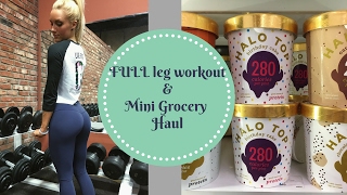 FULL Leg Workout  Mini Grocery Haul [upl. by Oiruam]