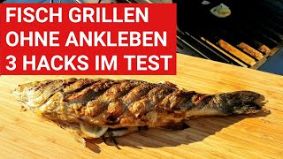 ♨️ GRILLBLITZ Ganzer Fisch vom Grill ohne Ankleben Wolfsbarsch Loup de mer Anleitung BBQ grillen [upl. by Aiuoqes]