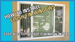 How to Install Replacement Flush Fin Windows Over Stucco [upl. by Malvino]